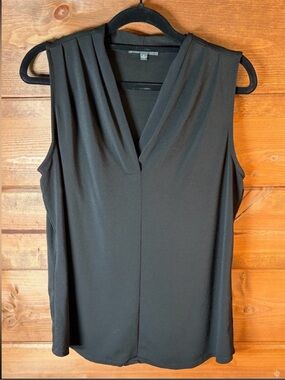 Adrianna Papell Black Pleated V-Neck Sleeveless Camisole Size Small 🖤💕